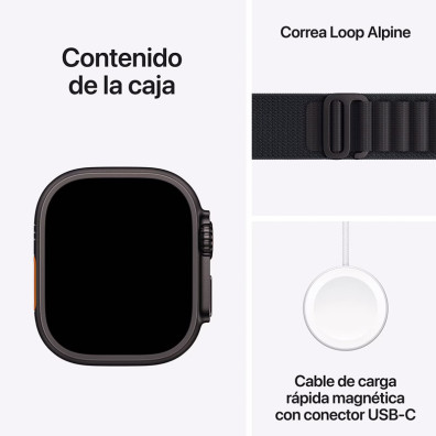 Apple Watch Ultra 3 GPS Cellular 49mm Titanio Correa Alpine Loop Schwarz (L)