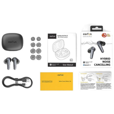 Earfun Air Pro 3 ANC (wireless geladen) Schwarz