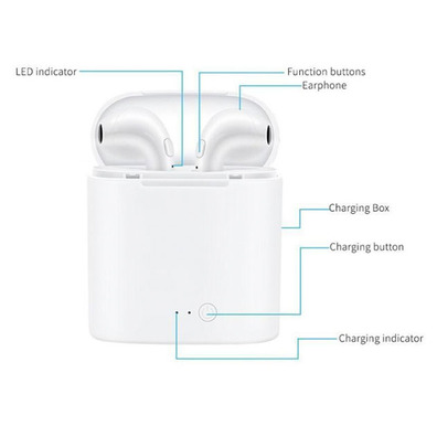 Stereo Bluetooth Headphones i7S TWS Weiss