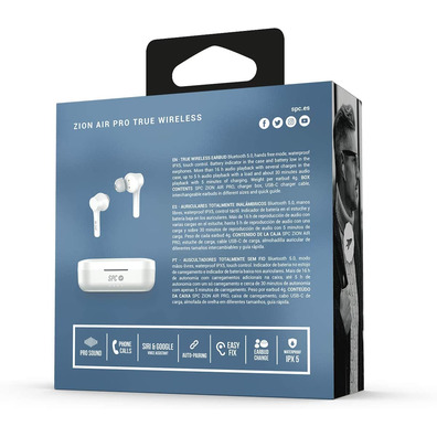 Auriculares In-Ear SPC Zion Air Pro White BT 5.0