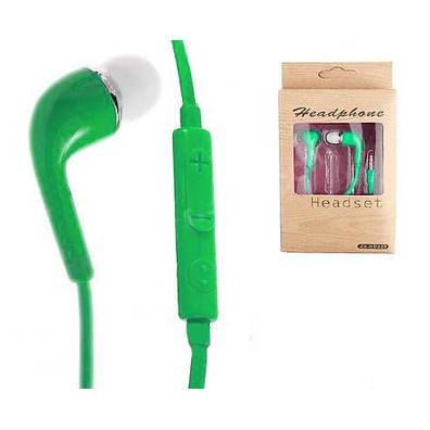 Earphones with microphone for Samsung Galaxy S4 Green
