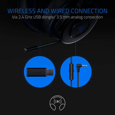 Kopfhörer Razer-Drescher PS4/PC Wireless Schwarz