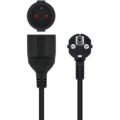 Kabel Alimentación Alargador Nanocable 2m Negro