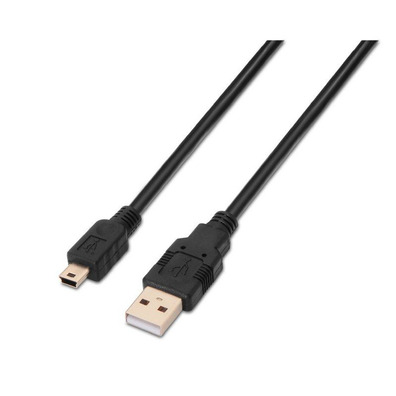 Kabel USB (A) M 2.0 a Mini USB (B) M Aisens 0.5M Negro