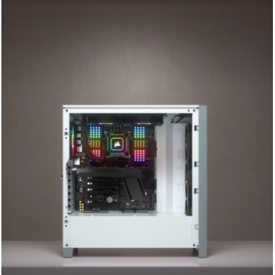 Caja Corsair ICUE 4000X RGB Temperiertes Glas Blanca