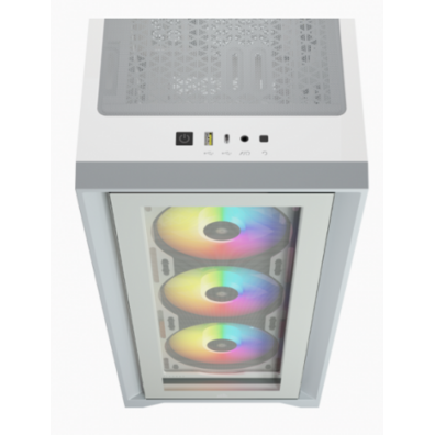 Caja Corsair ICUE 4000X RGB Temperiertes Glas Blanca