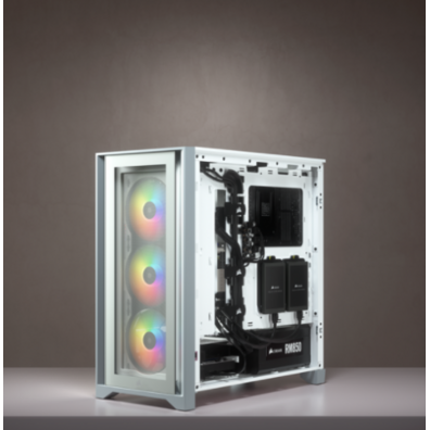 Caja Corsair ICUE 4000X RGB Temperiertes Glas Blanca