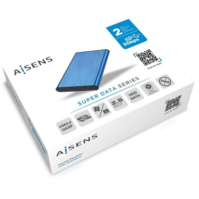 Caja Externa 2.5 '' USB 3.1 SATA Aisens Aluminio Azul ASE-2525BLU