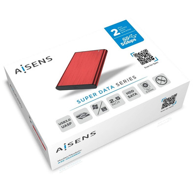 Caja Externa 2.5 '' USB 3.1 SATA Aisens Aluminio Negro ASE-2525RED