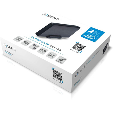 Caja Externa 3.5 '' USB 3.1 AISENS Aluminio Negro