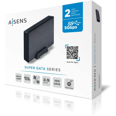 Caja Externa 3.5 '' USB 3.1 AISENS Aluminio Negro