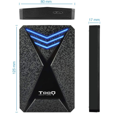 Caja Externa Gaming 2,5 '' SATA USB 3.1 TooQ TQE-2550BL Azul