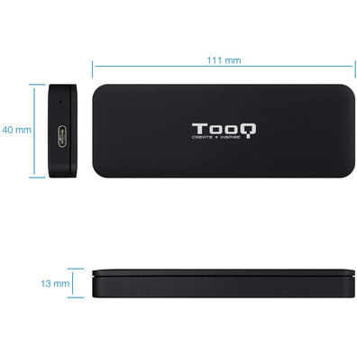 Caja Externa SSD M 2 NVMe PCIe TooQ USB-C LED