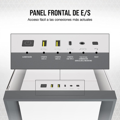 Caja Semitorre Corsair 5000D Temperiertes Glas Weiß