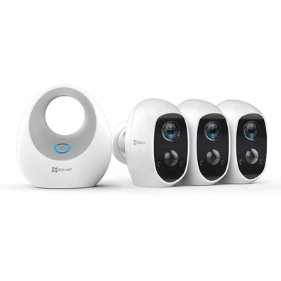 Cámara IP Wifi Ezviz C3A Triple Pack + W2D Weiß