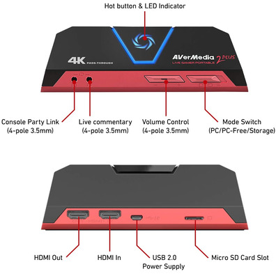 Capturadora Avermedia Live Gamer Portable 2 Plus 4K