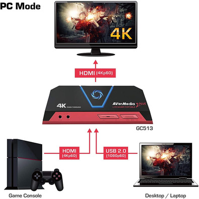 Capturadora Avermedia Live Gamer Portable 2 Plus 4K