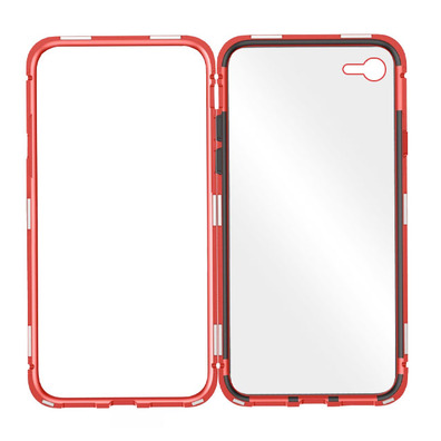 Magnetischer Kasten mit ausgeglichenem Glas iPhone 7/8 Rot