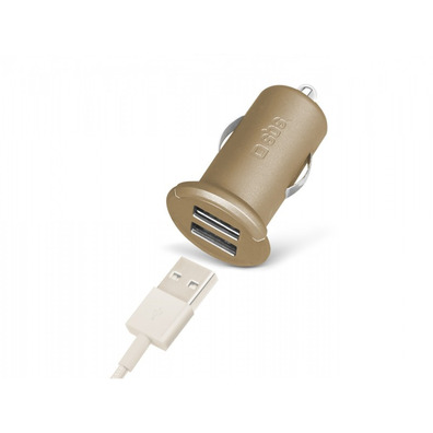 Ladegerät Car Gold Collection SBS 2 USB-Anschlüsse 2.400 mA Gold