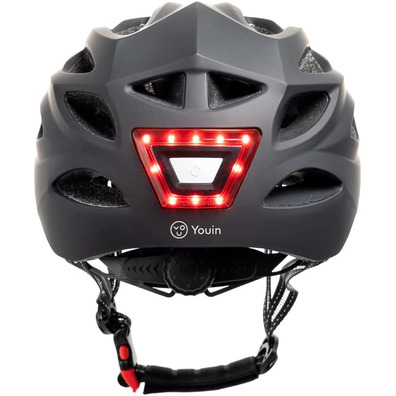 Casco Youin MTB con Luces Delantera y Trasera L Negro