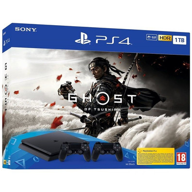 Playstation 4-Konsole Slim (1 TB)   Dualshock 4 V2   Ghost of Tsushima