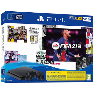 Consola Playstation 4 Slim (500GB) + FIFA 21 + 2 Dualshock 4