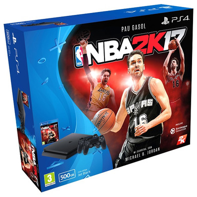 Playstation 4 Slim (500Gb) + NBA 2K17 + 2 Dual Shock V2 Griffe