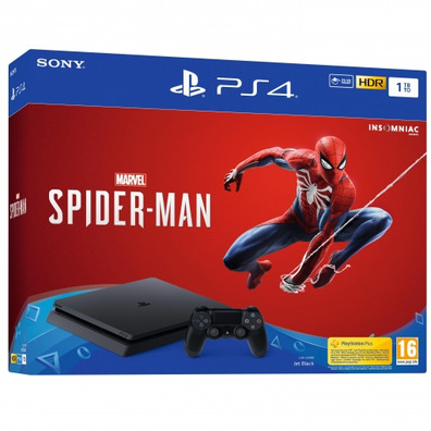 PS4 Slim 1tb + Marvels Spider-Man Konsole