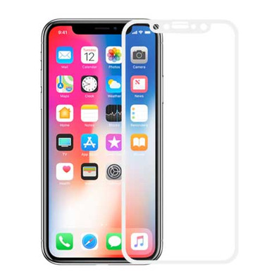 Gehärtetes Glas 3D iPhone X Weiss