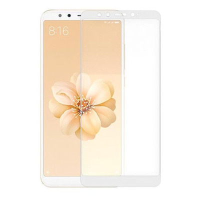 Gehärtetes Glas Full Cover (9D) - Xiaomi Mi A2 / Mi 6X Weiß