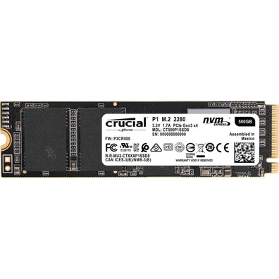 Disco Duro Crucial CT500P1SSD8 P1 SSD 500GB NVMe PCIe M. 2 2280