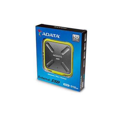 Disco duro externo Adata SD700 512 GB Negro/Amarillo