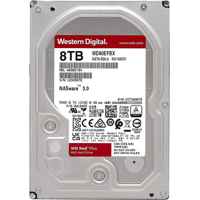 Disco Duro NAS Western Digital WD80EFBX 8TB SATA 3 Rot Plus