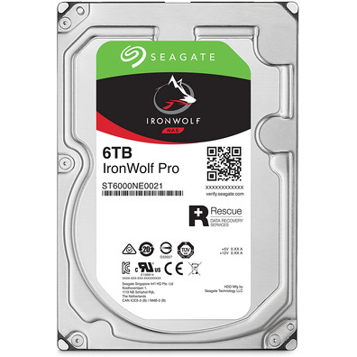 Disco Duro Seagate 3.5 '' 6TB SATA 3 256MB Ironwolf Pro