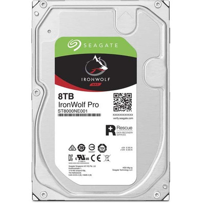 Disco Duro Seagate 3.5 '' 8TB SATA 3 256B Ironwolf Pro