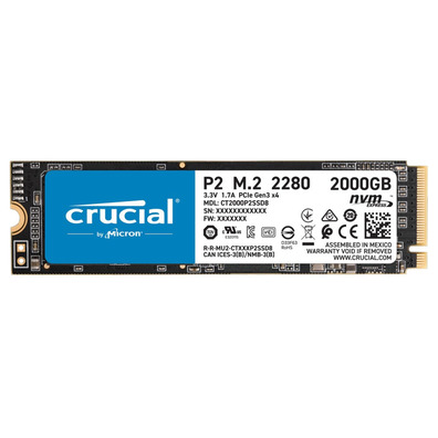 Disco Duro SSD Crucial 2TB P2 PCIE M. 2 2280SS