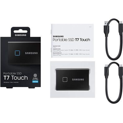 Festplatte SSD Samsung T7 Touch 500 GB Schwarz