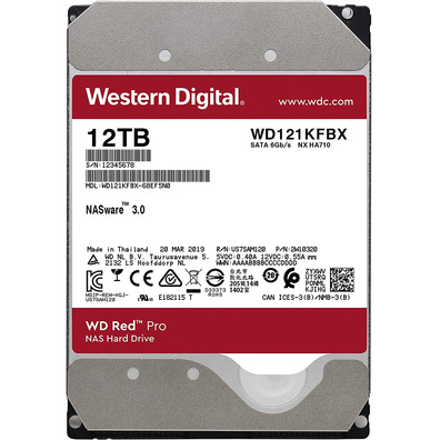 Disco Duro Western Digital WD Red Pro NAS 12TB 3,5 " SATA III 256MB
