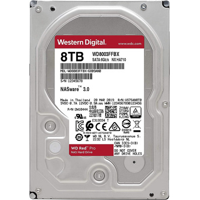 Disco Duro Western Digital WD8003FFBX 8TB SATA 600 Red Pro