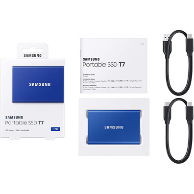 Disco Externo SSD Samsung Portable T7 2TB USB 3.2 Azul