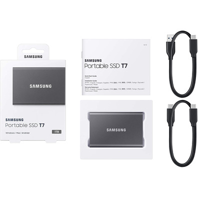 Disco Externo SSD Samsung Portable T7 2TB USB 3.2 Gris