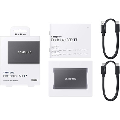 Disco Externo SSD Samsung Portable T7 500GB USB 3.2 Gris