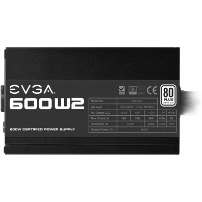 Fuente de Alimentación EVGA 100-W2-0600-K2 600W 80 Plus Silber