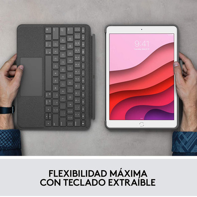 Funda con Teclado Logitech Combo Touch iPad (7ª y 8ª Gen) 10.2 " Gris