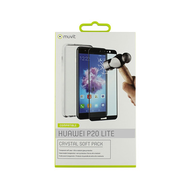 Crystal Case Soft Huawei P20Lite Muvit + Gehärteter Kristall
