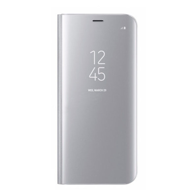 Buch-Art Spiegel-Kasten - Samsung Galaxy S9 Silber