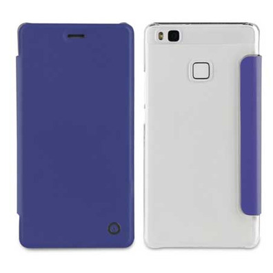 Folio Case Blue with Transparent Back Cover Huawei P9 Lite Muvit