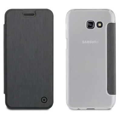 Folio Case Gray with Transparent Back Cover Samsung Galaxy A5 2017 Muvit