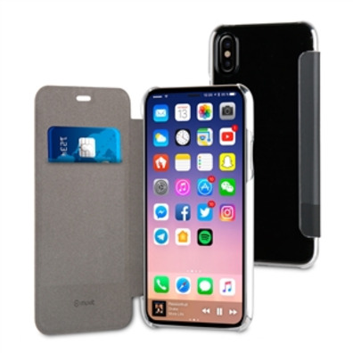 Case Black Folio Double PU Transparent iPhone X Muvit