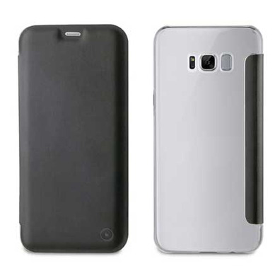 Folio Case Black with Transparent Back Cover Samsung Galaxy S8 (Plus) Muvit
